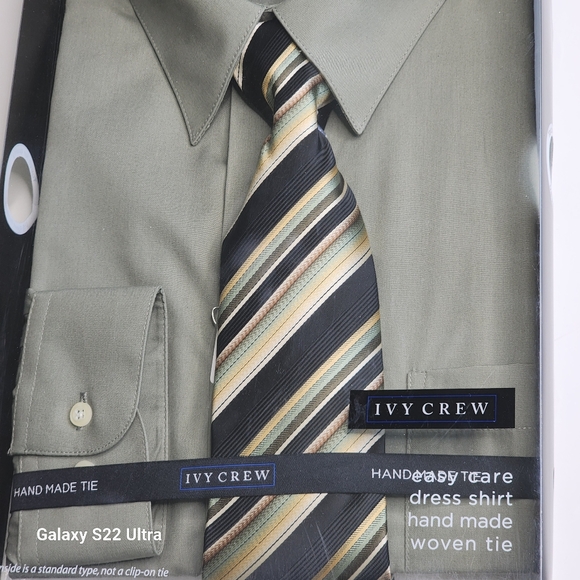 Ivy Crew New Men's Traditional Fit Handmade Woven Tie Dress Shirt 17 35/35 - Picture 4 of 7